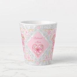 Taza De Café Latte Hibiscus & lace PINK