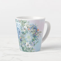 Hidrangea azul y latte floral