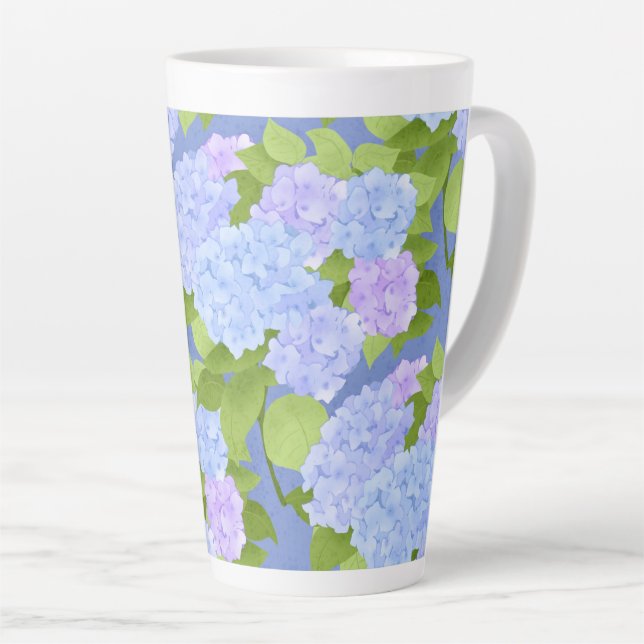 Taza De Café Latte Hidrangea de jardín nocturno (Ángulo derecho)