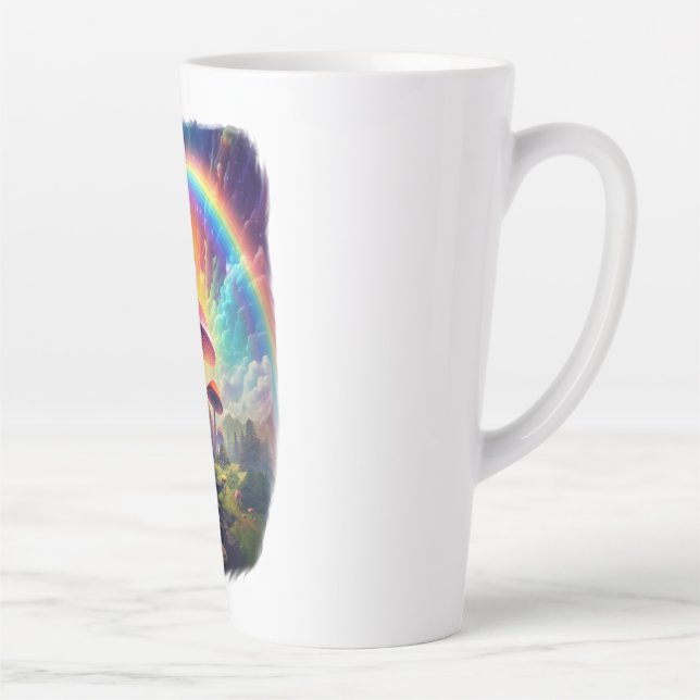 Taza De Café Latte Hielo arcoiris hongo Latte Mug (Derecha)