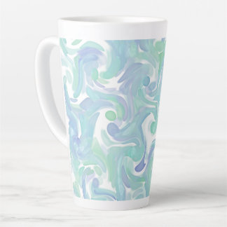 Taza De Café Latte Hielo Planta Acuarela Swirl Latte Mug