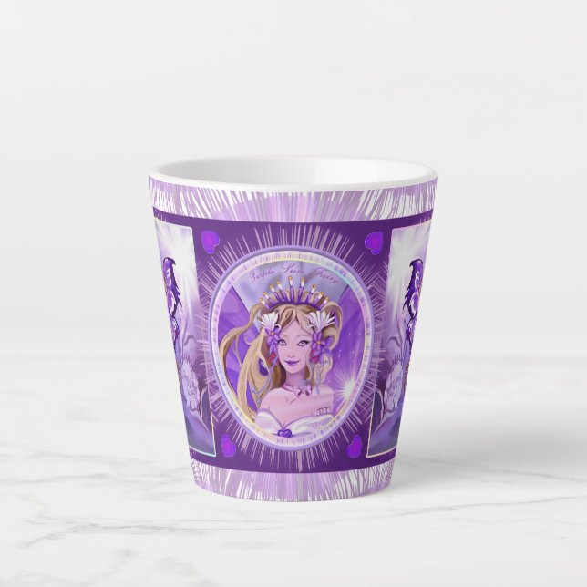 Taza De Café Latte Himno Latte Mug morado (Anverso)