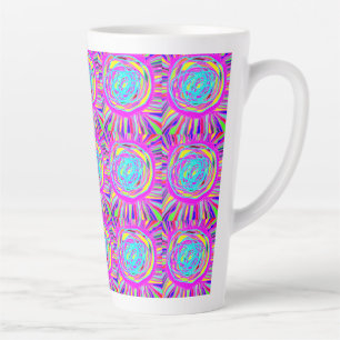 Taza De Café Latte Hippie Retro chill out absract art