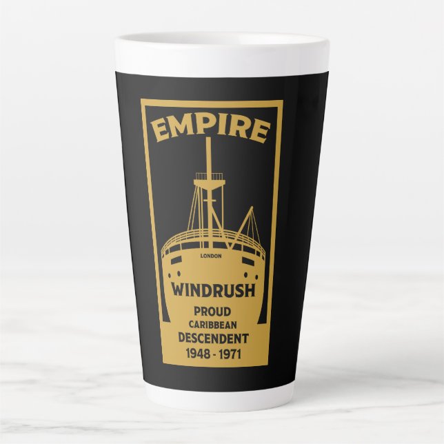 Taza De Café Latte Historia negra de generación Windrush (Anverso)