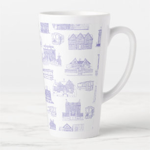 Taza De Café Latte Histórico Salem Toile Latte Mug