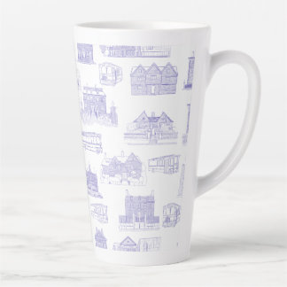 Taza De Café Latte Histórico Salem Toile Latte Mug
