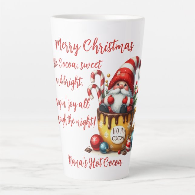 Taza De Café Latte Ho Ho Cocoa Santa (Anverso)