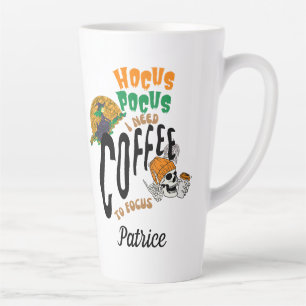 TAZA DE CAFÉ LATTE HOCUS POCUS COFFEE TIME HALLOWEEN SKELETON WITCH