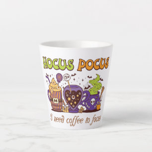 Taza De Café Latte Hocus Pocus - Necesito Café Para Enfocarme