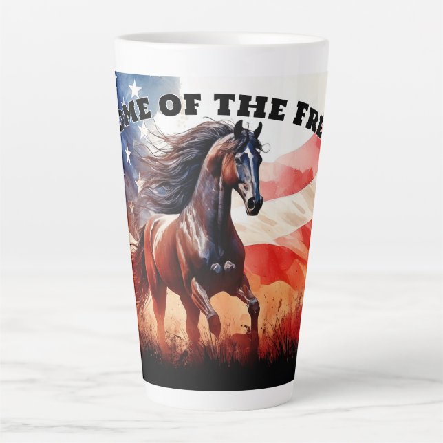 Taza De Café Latte Hogar del caballo libre (Anverso)