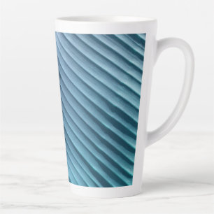 Taza De Café Latte Hoja Azul Diagonal