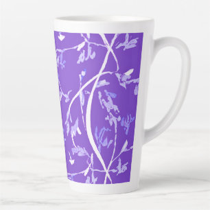 Taza De Café Latte Hojas boho chic de lavanda