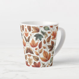 Taza De Café Latte Hojas caídas