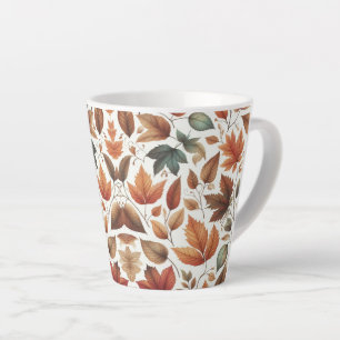 Taza De Café Latte Hojas caídas