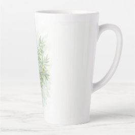 Taza De Café Latte Hojas de Acuarela Botánica Verde Pastel