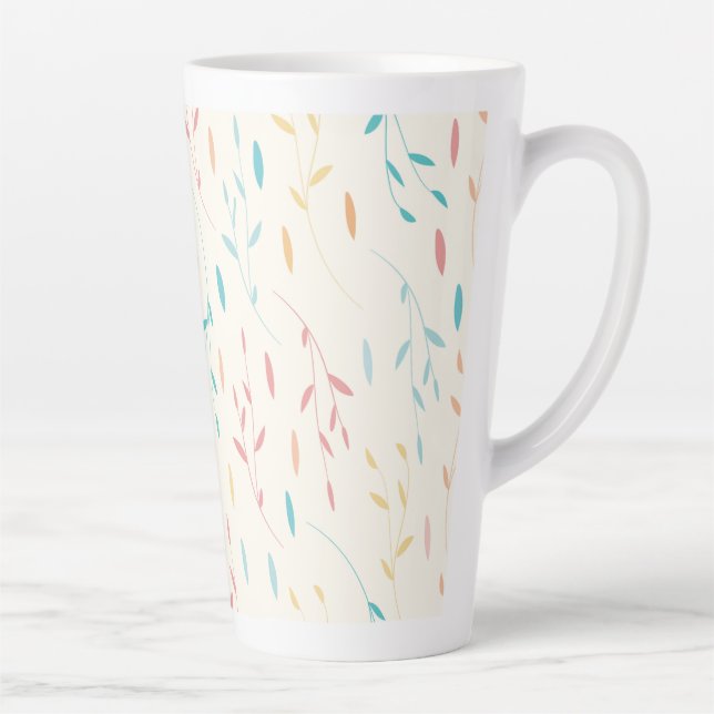 Taza De Café Latte hojas de árbol (Derecha)