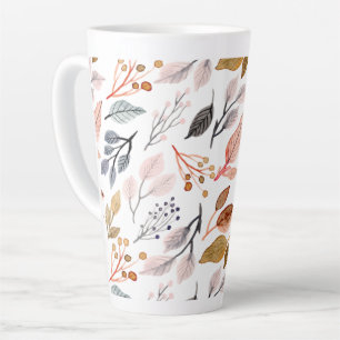 Taza De Café Latte hojas de árbol
