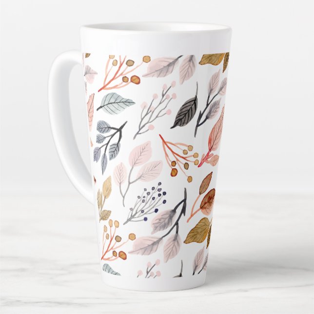 Taza De Café Latte hojas de árbol (Ángulo izquierdo)