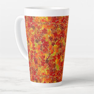 Taza De Café Latte Hojas de arce de otoño Purpurinoso