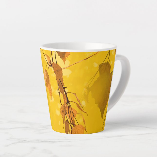 Taza De Café Latte Hojas de otoño 3 (Ángulo derecho)