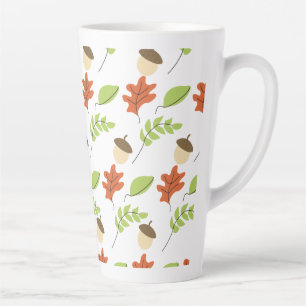 Taza De Café Latte Hojas de Otoño Bellota Estacional