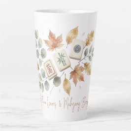 Taza De Café Latte Hojas de Otoño y Brisa de Mahjong Vintage