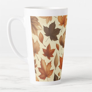 Taza De Café Latte Hojas otoñales