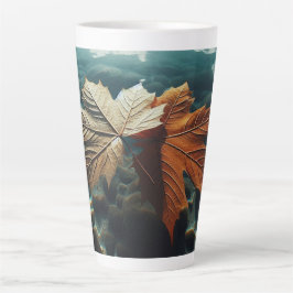 Taza De Café Latte Hojas otoñales