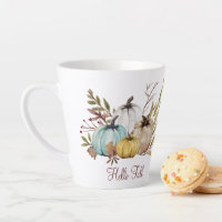 Hola Caída Rustic Autumt Pumpkins Latte Mug