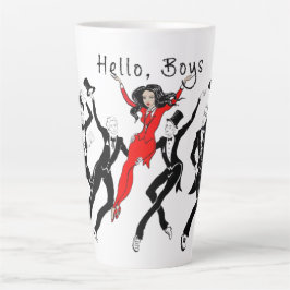 Taza De Café Latte Hola, chicos grandes latte mug