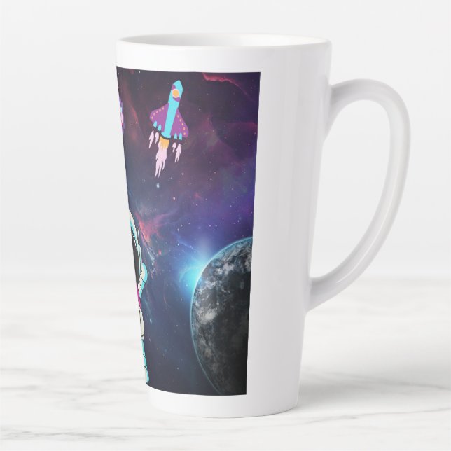 Taza De Café Latte Hola desde el espacio. (Derecha)