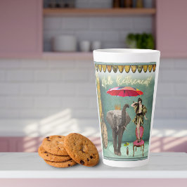 Taza De Café Latte Hola Diversión de retiro y Funky