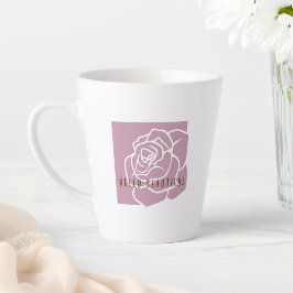 Taza De Café Latte Hola hermosa - Moderna Moda Rosa Latte Mug Rosa