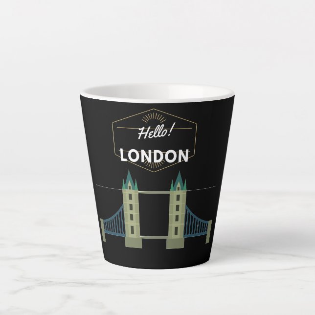 Taza De Café Latte Hola Londres (Anverso)