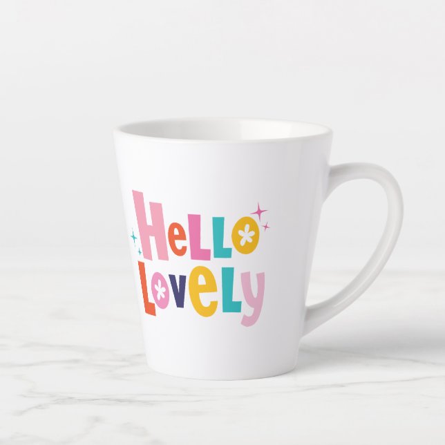 Taza De Café Latte Hola Lovey Latte Mug (Derecha)
