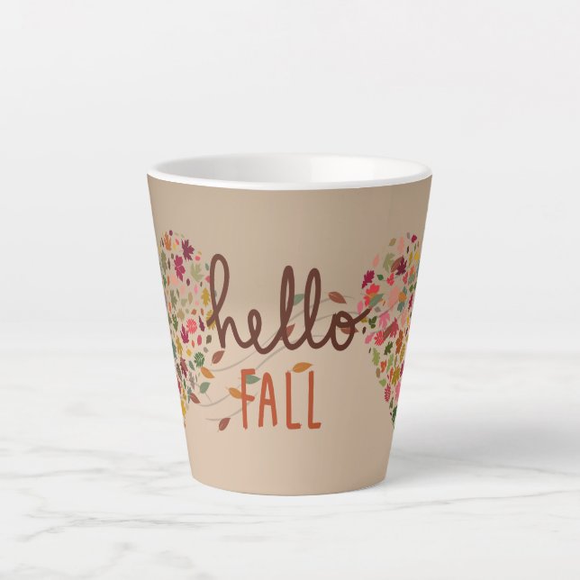 Taza De Café Latte Hola otoño, Latte Mug (Anverso)