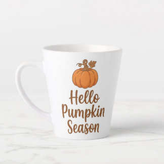 Taza De Café Latte Hola temporada de calabaza