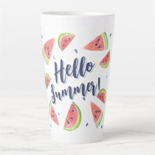 Taza De Café Latte Hola Verano