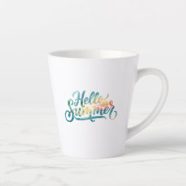 Taza De Café Latte Hola Verano