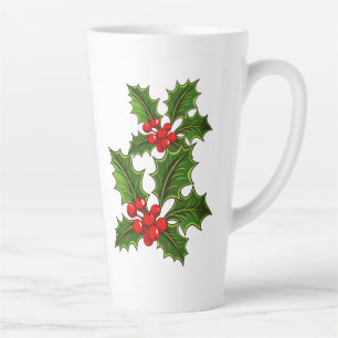 Taza De Café Latte Holiday Holly Latte Mug