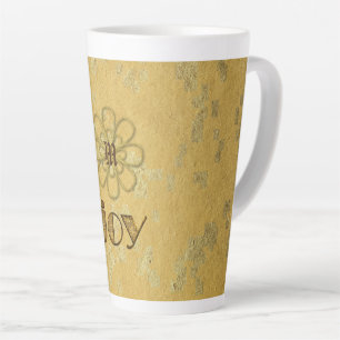 Taza De Café Latte Holiday Joy Monogramed