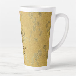 Taza De Café Latte Holiday Joy Monogramed