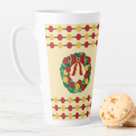 Taza De Café Latte Holiday Wreath Knit
