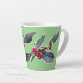 Taza De Café Latte Holly Cust europeo. Green Latte Mug