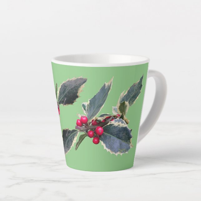 Taza De Café Latte Holly Cust europeo. Green Latte Mug (Ángulo derecho)