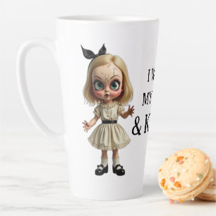 Taza De Café Latte HOMENAJE Y KISSES 17 oz Canciones divertidas blanc