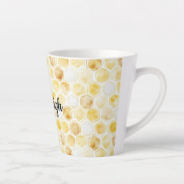 Taza De Café Latte Honeycomb amarillo dorado