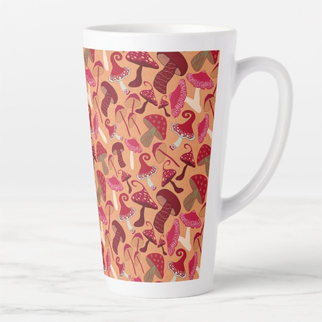 Taza De Café Latte Hongos Cute (Derecha)