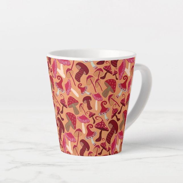 Taza De Café Latte Hongos Cute (Ángulo derecho)