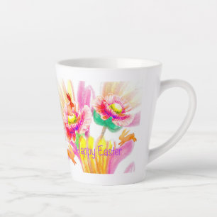 Taza De Café Latte Hoppy Floral Easter Latte Mug